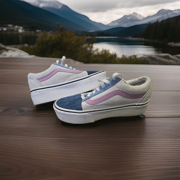 Vans Shoes - Vans - Women's Old Skool Stackform Pig Suede / Sherpa Multi Pastel 6MENS 7.5 Wo